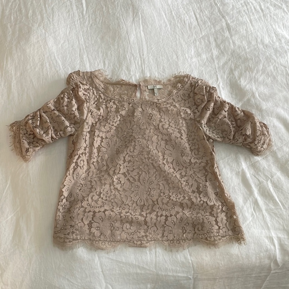 Joie lace crop blouse size S